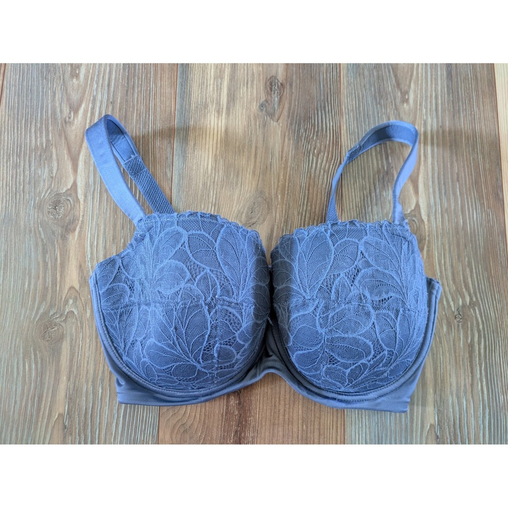 JOYSPUN 38DDD BLUE LACE UNDERWIRE HOOK & EYE ADJUSTABLE BRA